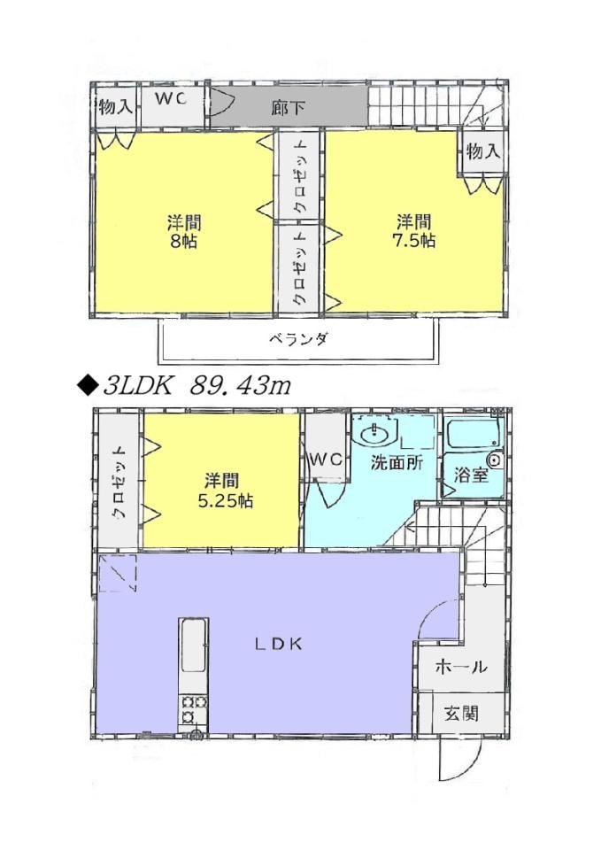 上依知間取り